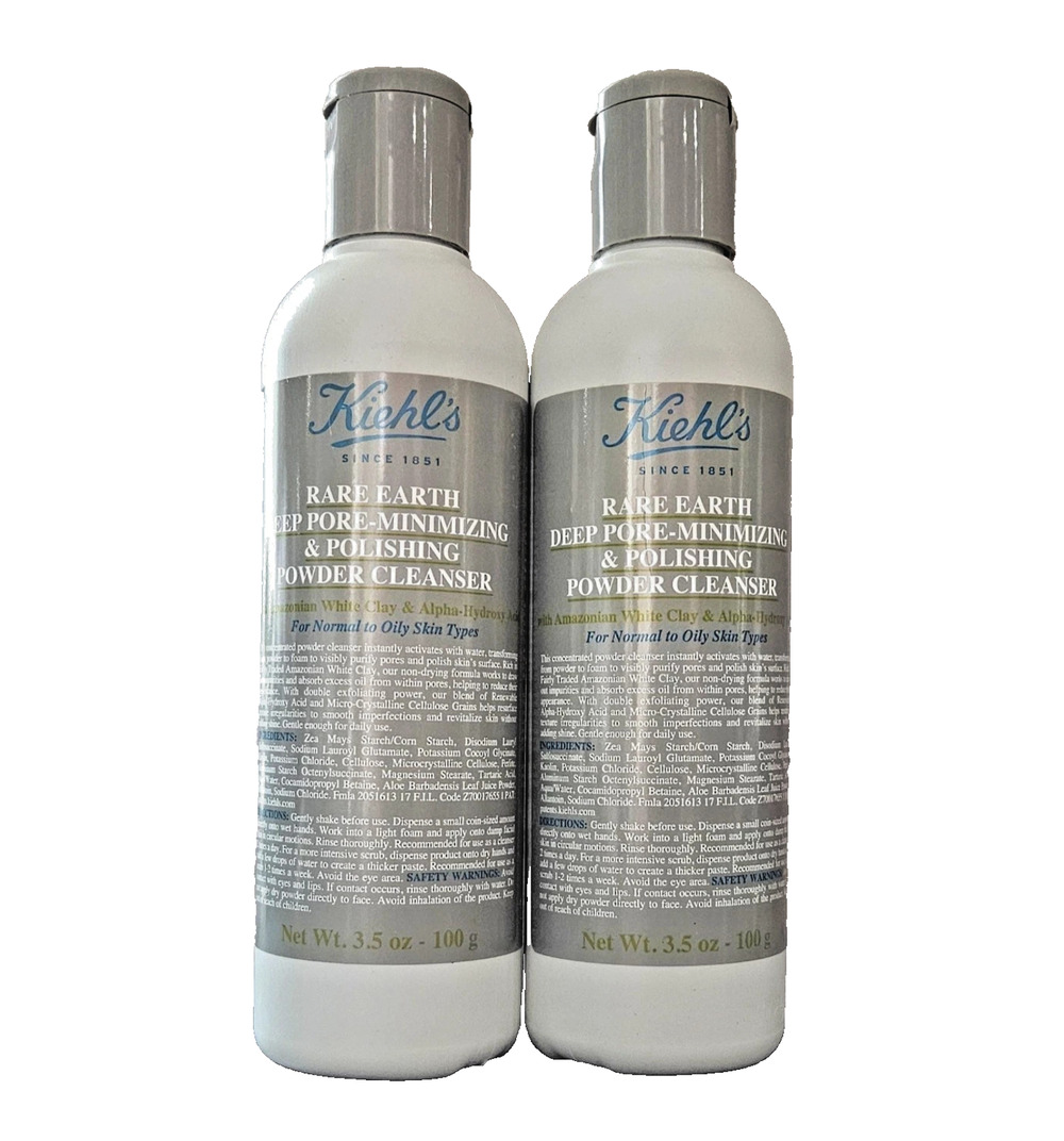 2x Kiehl's Rare Earth Deep Pore-Minimizing & Polishing Powder Cleanser 3.5oz ea
